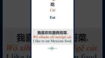 'Video thumbnail for How to say "Eat" in Chinese | HSK Vocabulary | 吃 | Chī #Shorts'